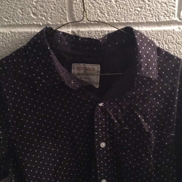 Black Button Up with White dots - Picture 2 of 4